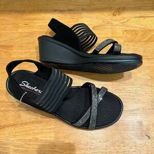 Skechers Sandals Cali Rumblers women's size 11 wedge Memory Foam comfort NEW